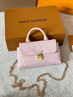 ✨ Louis Vuitton Mini Structured Bag - Pink Empreinte Monogram with Gold Chain ✨